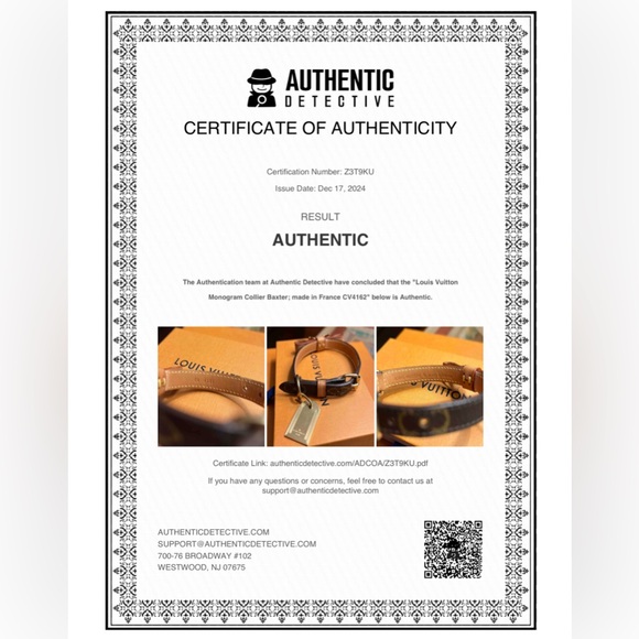 Louis Vuitton Dog Collar/Bracelet & Dust Bag - Picture 2 of 16